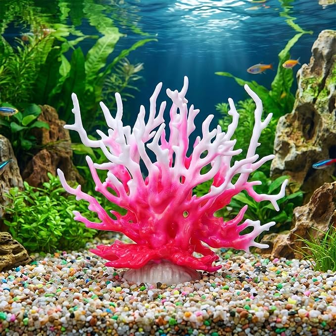 Aquarium Decor Plastic Plant Small, Artificial Aquarium Coral Ornament, Fish Tank Fake Coral, Aquarium Plants Decorations, Plastic Fish Tank Accessories, Multi-Purpose Simulation Water Grass