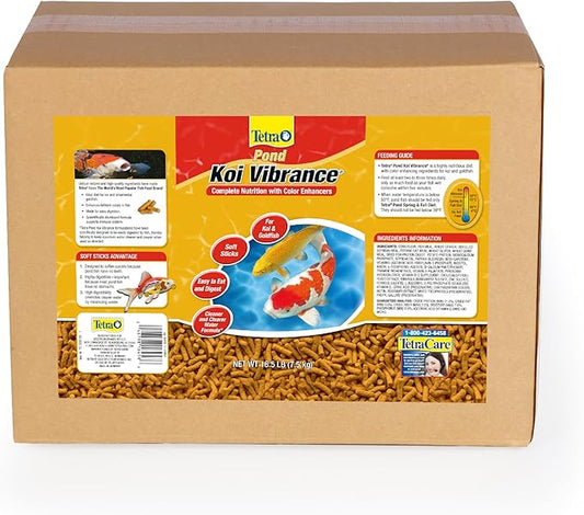 TetraPond Koi Vibrance, Soft Sticks, Floating Pond Food, 16.5 Pounds