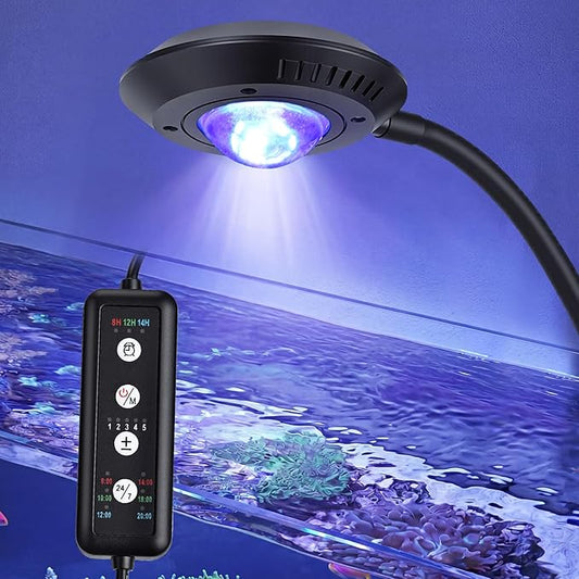 hygger 20W Nano Saltwater Light for 5-15 Gallon Tanks, Dimmable Reef LED with 24/7 Auto Cycle, 3 Modes & Timer for Soft Corals