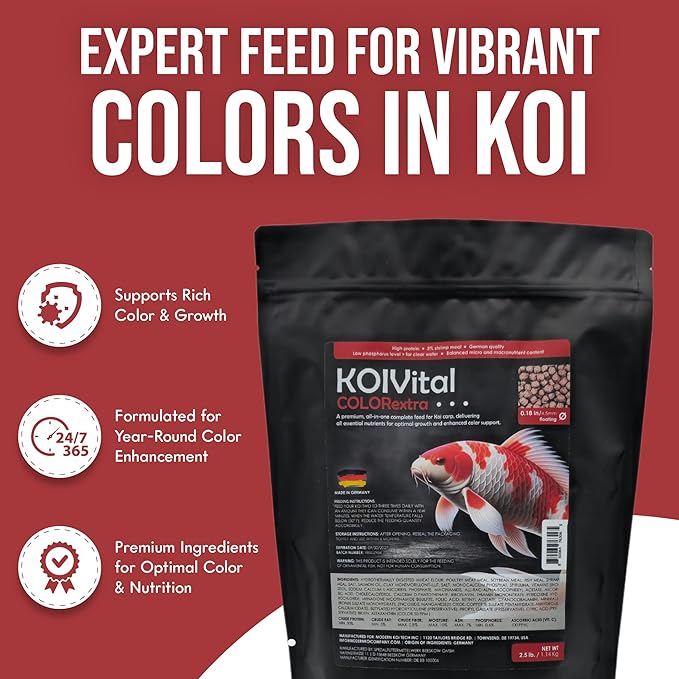 Koi Vital Color Extra Swim Fish Food (4 Pack 2.5lb)