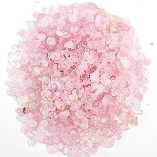 Crystal Chips Stone Pebbles 1 Lb/465g Natural Quartz Stones Aquarium Gravel Sea Glass Rock Sand for Crafts, Vases Filler, Succulent Plants, Aquarium Gravel Rocks, Fish Tank (Pink, One-Size)