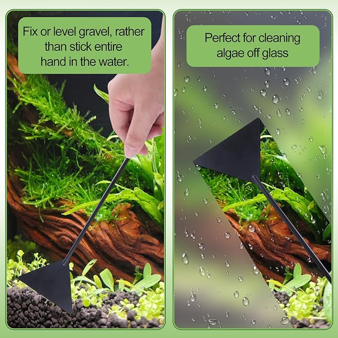 Aquarium Kit 4 Pcs Anti-Rust Aquatic Plant Aquascaping Tools Stainless Steel Black Long Tweezers Scissors Algae Scraper for Terrarium Feeding Fishes Trimming Water Plants