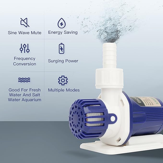 LANDEN BIOSMO 1000 DC Sine Wave Water Pump Return Pump 1000L/H(264GPH) High Performance Aquarium Cleaning Ultra Quiet Operation 3-9W 3 Modes Control Ideal for 25-53 Gallon Fish Tanks, Ponds, Fountains