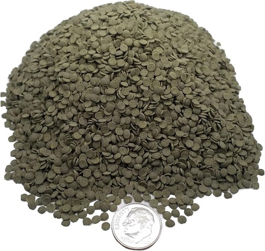 3.5mm - 1/8" Spirulina, Algae & Veggies, Sinking Micro Wafers for Bottom Fish, Shrimp, Crabs, Crayfish, All Tropical Fish…2-lb Med Jar