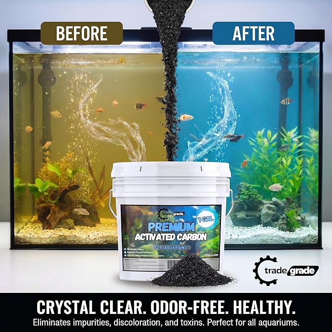 TradeGrade Premium Activated Carbon (1 Gallon) Granular Charcoal Filter Media for Aquariums & Water Purification