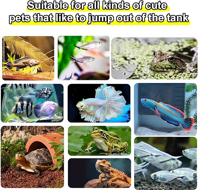 DIY Magnetic Fish Aquarium Anti-Jumping net Cover, Mesh Terrarium lid Aquarium Hood, Reptiles from Jumping Out