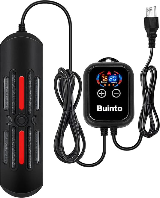 Aquarium Heater, 800W, 1200W Bold Double Quartz Tube Heater, Fast Heating, high-Definition Digital Touch Controller, Energy Saving. (Applicable to Fresh Water and sea Water) (1200W)