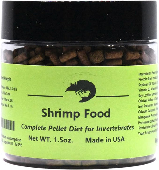Wpc-Co. Freshwater Shrimp Food | Cherry & Ghost Shrimp Food | Aquarium Shrimp Food Pellets | 1.5oz