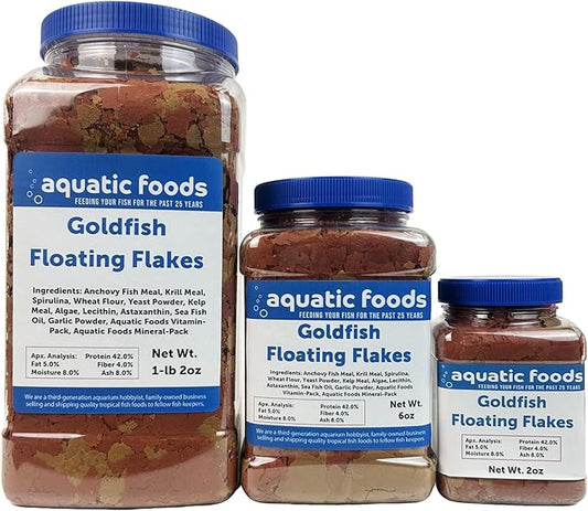 Premium Goldfish Flakes, 42% Protein Color Enhancing and Spirulina Flakes for Aquarium, Koi and All Pond Fish Also Pellet Mix, Wafer Mix Included…2oz