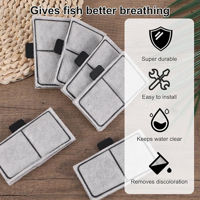 lasuroa Filter Cartridges Compatible with Topfin Top Fin EF-S & BF5 BETTAFLO, 3.7x2.1 Inch Fish Tank Filter Cartridge Replacement for Aquarium Water Filtration (EF-S, 5)