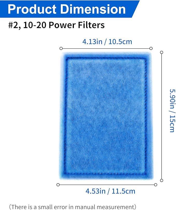 8 Pack Aquarium Filter Cartridge,Compatible for 20 Gallon Fish Tank, 10-20 Gallon Fish Tank Power Filter Cartridge Replacement for EZ-Change #2 & Fit for Marineland Rite-Size B