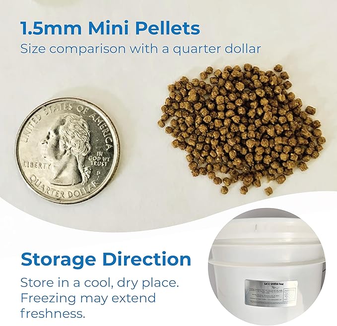 Toledo Goldfish Ornamental Live Goldfish and Koi Food for Ponds, Aquariums, and Tanks - Mini Floating Pellets - 1.5mm, 24 Ounces