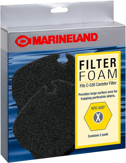 Marineland Filter Foam 2 Count, Supports Biological And Mechanical aquarium Filtration, Rite-Size X, Blacks & Gray (PA11501)