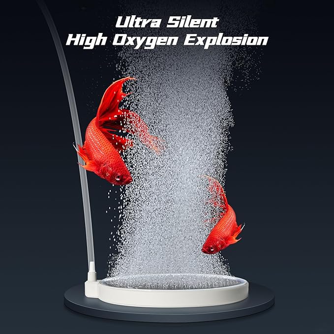 UPETTOOLS Nano Air Stone for Fish Tank - 6 Inch Quiet Aquarium Bubbler Stone Kit, Ultra-High Dissolved Oxygen Diffuser Aquarium Aerator Airstone for 100 to 150 Gallon Tank Hydroponics