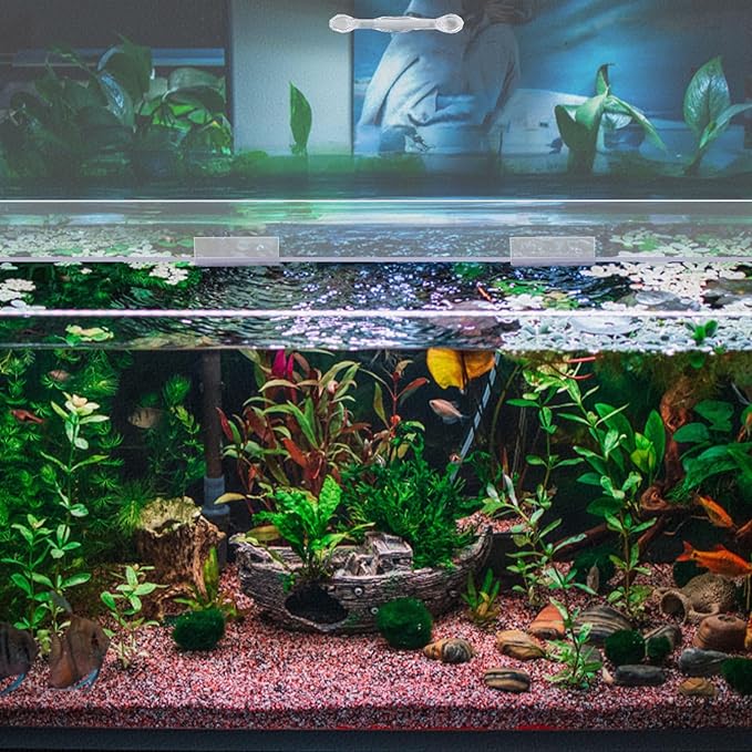 Sieral Aquarium Lids Polycarbonate Canopy 2 Pieces Set 22.95 x 16.61 x 0.12 inch for 75/90/110 Gallon with Center Brace Aquariums Cover Fish Tank Lid with a Hook Knife, Clear
