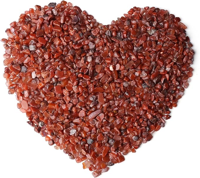 LAIDANLA Red Agate Crushed Stone Crystal Chips Bulk Natural Gemstones Healing Reiki Crystals Mini Quartz Vase Filler Aquarium Gravel 100g