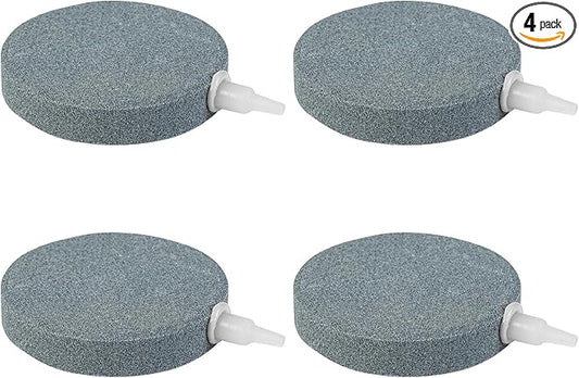AQUANEAT Air Stone Disc, 4 Packs, Aerator Bubble Diffuser, Air Pump Accessories for Hydroponics, Aquarium Fish Tank, Ponds, DWC Reservoirs and Circulation System (3 inch)