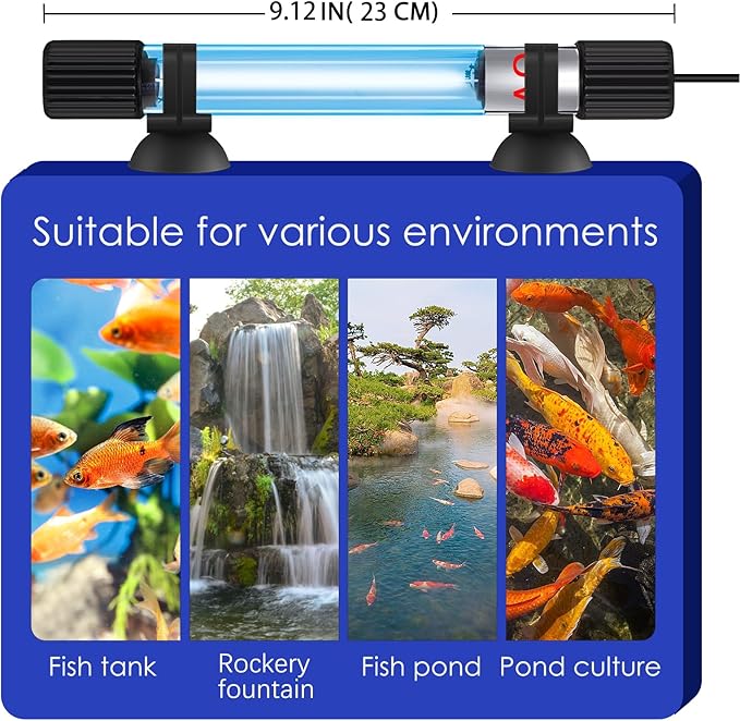 TAISHAN Aquarium Clean Light - 3W to 13W Algae Removal With Timer, Waterproof for Fish Tank, Pond, Swimming Pool