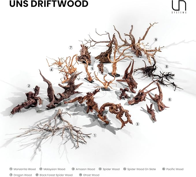Ultum Nature Systems Driftwood - Pacific Drift Wood for Fish Tank, Planted Tank, Terriarium, Paludarium - Versatile Natural Driftwood Decor, Events Wood Centerpiece - Pacific Wood, M 12-15", 5 Pack