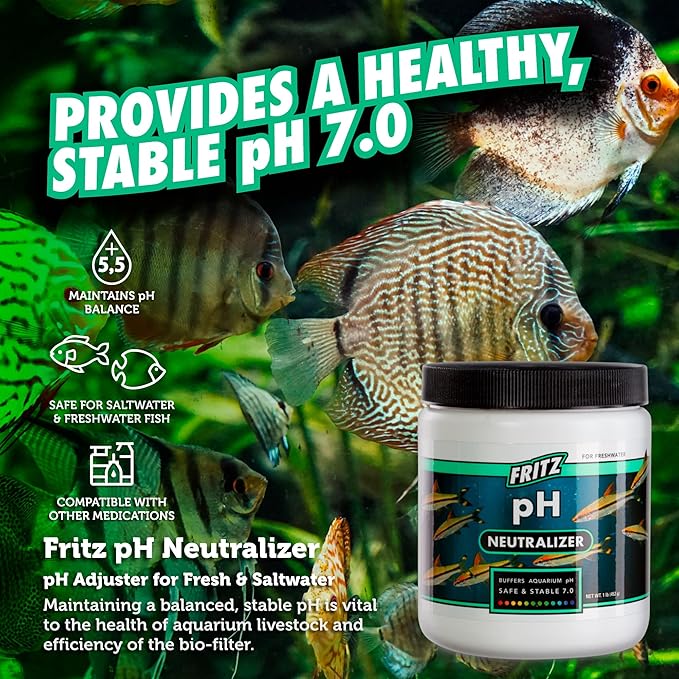 Fritz Aquatics 80285 Fritz pH Neutralizer for Fresh and Salt Water Aquariums, 1-LBS