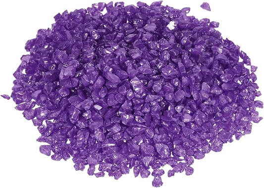 MECCANIXITY Decorative Glass Gravel 320g/0.7Lbs Irregular Rock Sand Stone Purple for Fish Tank Plants Decoration