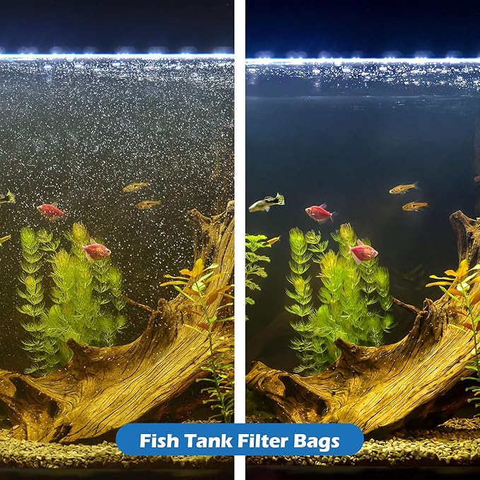 Lewtemi 16 Pcs Ring Honeycomb Filter Socks 150 μm Aquarium Filter Bags 11.8 × 4 Inch Sump Socks for Fish Tank Saltwater Aquarium