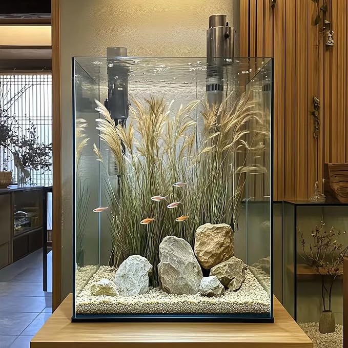 Vimvins 3 Gallon Glass Fish Tank, Easy to Maintain Small Aquarium for Betta/Snails/Shrimp and Aquatic Planting.