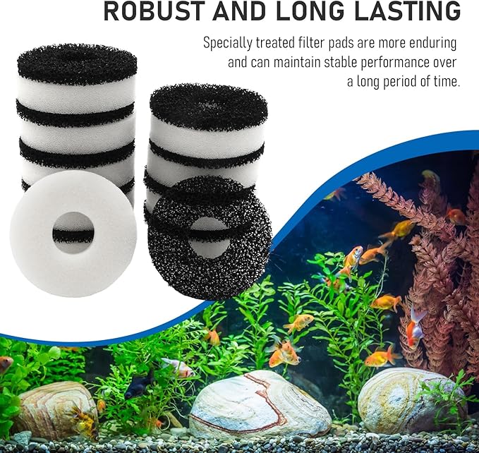 20 Packs Replacement Aquarium Maintenance Kit, Aquarium Sponge Foam and Carbon Rings Set, Replacement for Biorb Filter