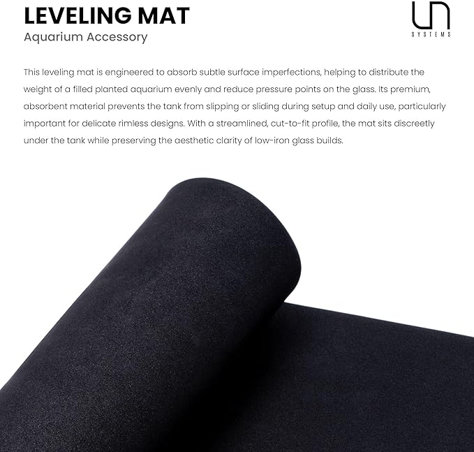 UNS Leveling Mat - 120x50cm | 47.24x19.68in, 6mm - Non-Slip Dense Foam Freshwater Saltwater Aquarium Mat for Planted Tanks, Marine Coral Reef, Turtle Reptile Enclosure, Betta Fish Shrimp Tank - Black