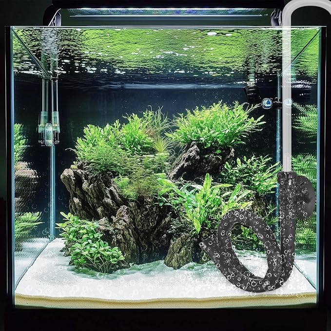 M METERXITY Air Stone for Aquarium Fish Tank, 11.81 Inch Rubber Pipe Bubble Diffuser with Suction Cup for Hydroponics/Aquaculture, Oxygen Diffuser Bar Bubble Wall Decorations