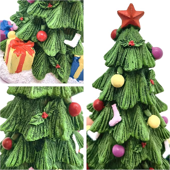 M2cbridge Christmas Tree Aquarium Ornament Pumpkin Holiday Decoration for Aquarium Betta Fish Landscaping Decor (Christmas Tree B)
