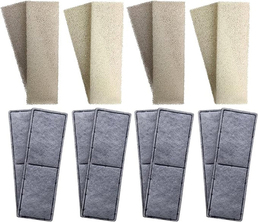 Finest-Filters 8 x Compatible Foam and 8 x Compatible Polycarbon Carbon Cartridges to Fit Fluval U3 Internal