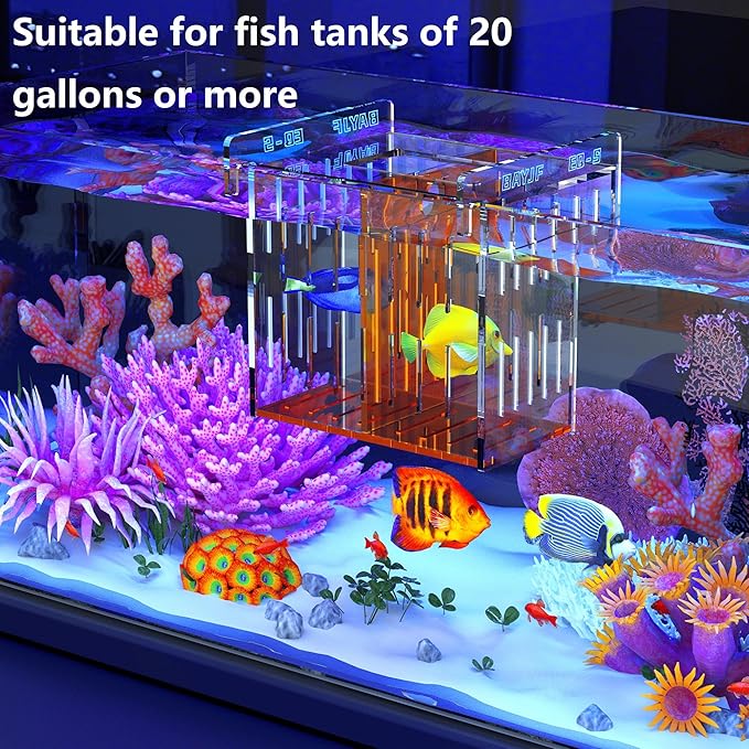 Acrylic Acclimation Box for Saltwater Fish and Reef Coral Quarantine Isolation Box for Aquarium Fish Hydroponic Plant External Breeding Box