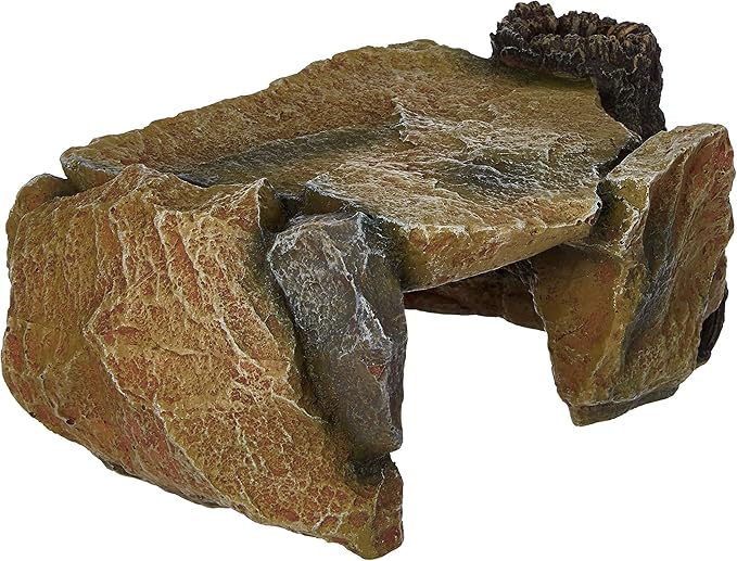 Trixie 8847 Rock Plateau with Tree Trunk Aquarium Decoration 25 cm,Brown