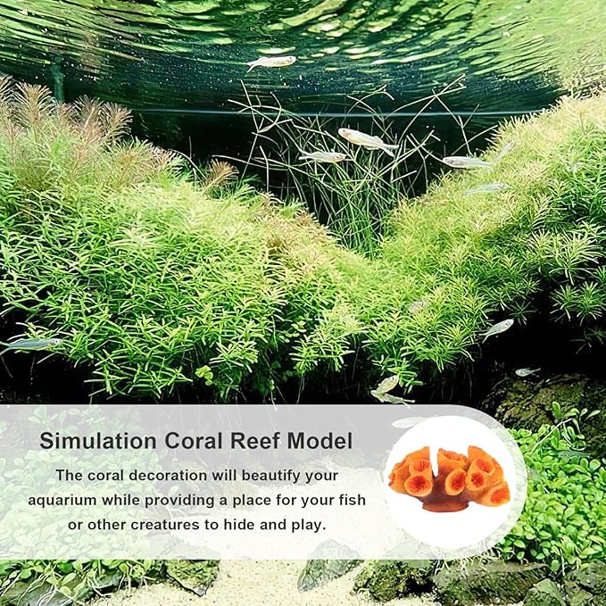 Ipetboom Aquarium Coral Reef Ornament Resin Fish Tank Plants Aquarium Plant Fish Habitat Landscape Underwater Sea Plants Model for Betta Fish Tank Aquarium Landscape