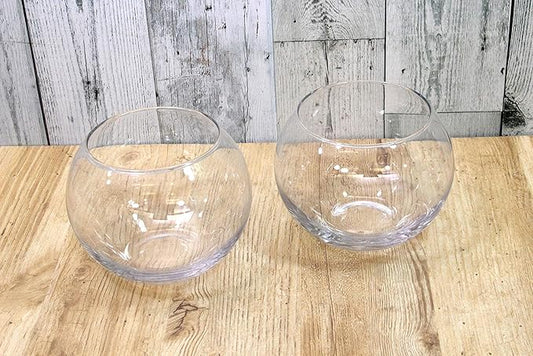 New Terrarium House Plant, Interior Aquarium Fishbowl, Vase, Bubble Ball, M H 4.7 x Diameter 5.9 inches (12 x 15 cm), Pack of 2