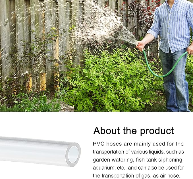 Clear Plastic PVC Tubing Flexible Vinyl Tube, [for Garden Irrigation Water Hose, Fish Tank, Aquarium] - 2mmx3mm/10ft(3meter)