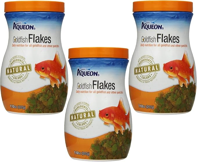 (3 Pack) Aqueon Goldfish Flakes, 7.12 Ounce each