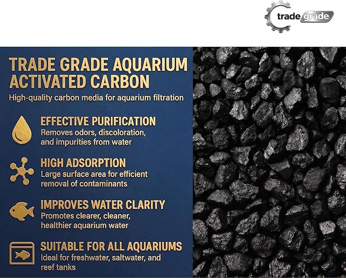 TradeGrade Premium Activated Carbon (1 Gallon) Granular Charcoal Filter Media for Aquariums & Water Purification