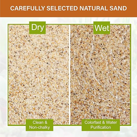 NUPICK 1mm Horticultural Sand for Plants, 5lb Coarse Sand for Landscaping, Desert Silica Horticultural Grit for Succulents & Cactus, Decorative Gravel for Aquariums, Gold Grit for Bonsai, Vase