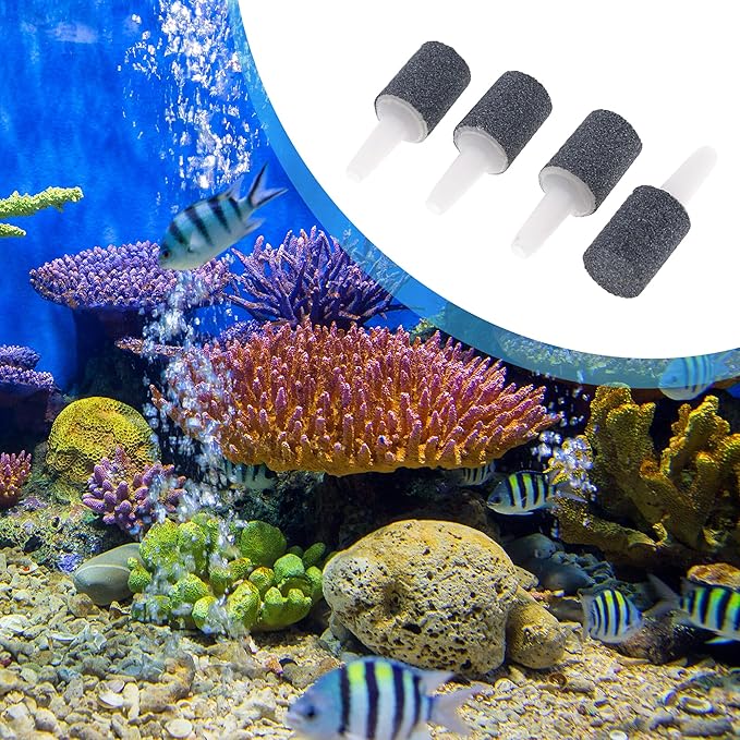 Air Stone, Mini Aquarium Air Stone, Air Stone for Fish Tanks, 0.43x0.62 inch (Gray 4 Pcs)