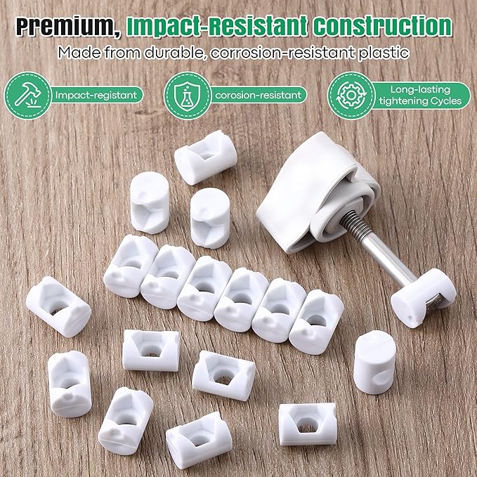 18 Pack Lid Fastener Barrel Nut Compatible with Fluval FX6 FX5 FX4 FX2 Canister Filter, Aquarium Filter Lid Fastener Replacement Part, Lock Nut Clamp Accessories (Barrels Only)(White)