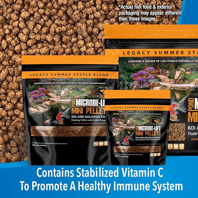 MICROBE-LIFT MLLMPSM Mini Floating Fish Food Pellets for Ponds, Water Gardens, and Fountains, for Small Live Goldfish and Koi, 17 Pounds