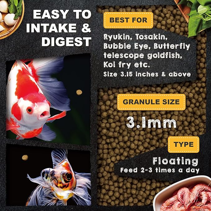 Ultra Fresh Floating Goldfish Food, Color Enhancing, Balanced Diet, All Natural Ingredients, Clear Water Formula, Goldfish Premium Pellet, 15 oz