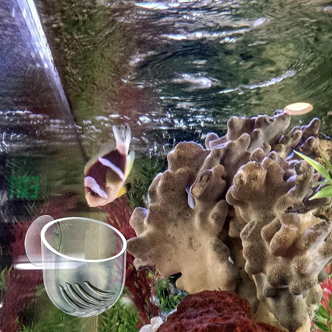 2Pcs Fish Tank Plant Holder Aquarium Plant Pot Suction Cup Planter Clear Acrylic Aquatic Plants Pot Aquarium Plants Cup for Fish Tank Decorations Water Culture Decor