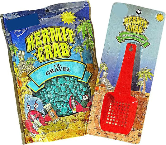 Needzo Hermit Crab Gravel Substrate with Scooper, Neon Rocks for Terrarium and Aquarium Habitats, Colors May Vary