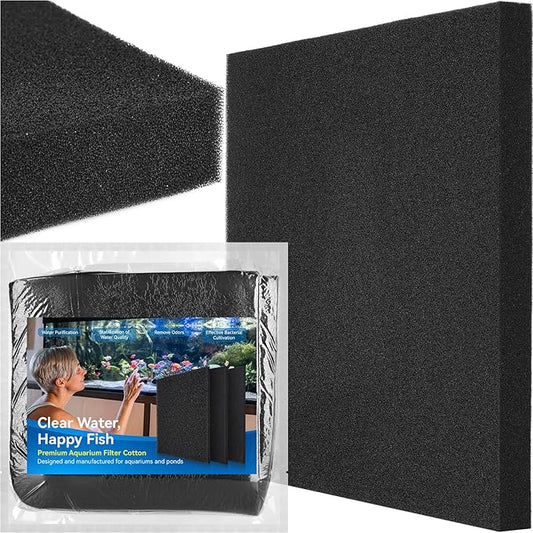 Borlech Aquarium Bio Filter Sponge Pad - Cut-to-Size Aquarium Filter Media for Fish Tank, Pond, Sump - Mechanical & Biological Filtration (18.5"x18.5"x1.6", 50PPI, 1 Pack)