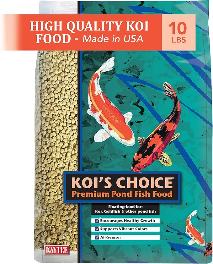 Kaytee Koi’s Choice Koi Floating Fish Food, for Koi, Goldfish and Pond Fish, 10 pounds (Pack of 2)