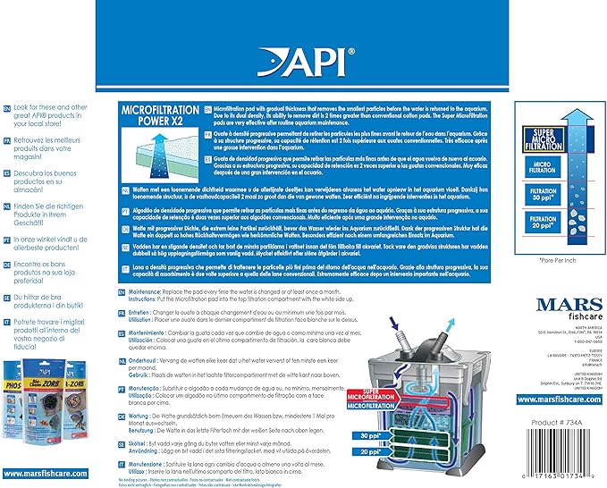 API FILSTAR XP SUPER MICROFILTION Aquarium Canister Filter Filtration Pads 2-Count