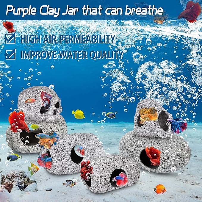 Ameliade Aquarium Decorations Cave Fish Tank Accessories Rock Decor for Shrimp Cichlid Hiding Breeding Small Fish Bowl Hide Decoration Betta Toys Hideout Stones House（Medium）